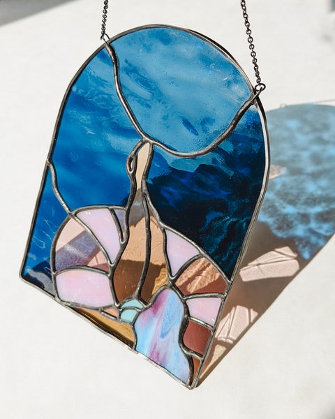 Midnight Float - Stained Glass Suncatcher - Arch