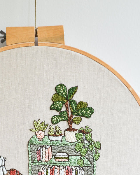 Cozy Reading Nook Embroidery Pattern PDF