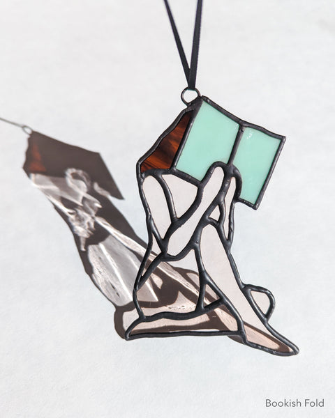 Lead-Free Bookish Stained Glass Ornaments - Made to Order