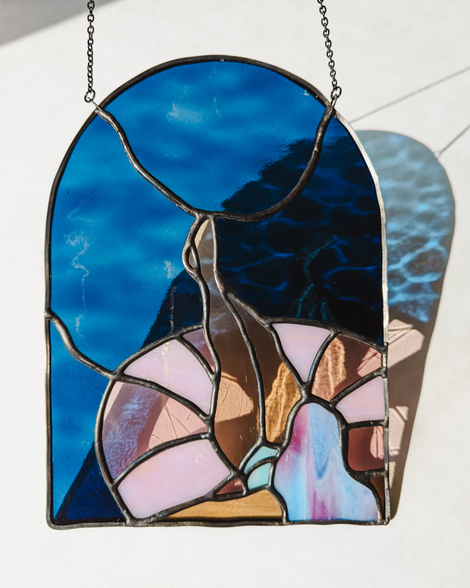 Midnight Float - Stained Glass Suncatcher - Arch