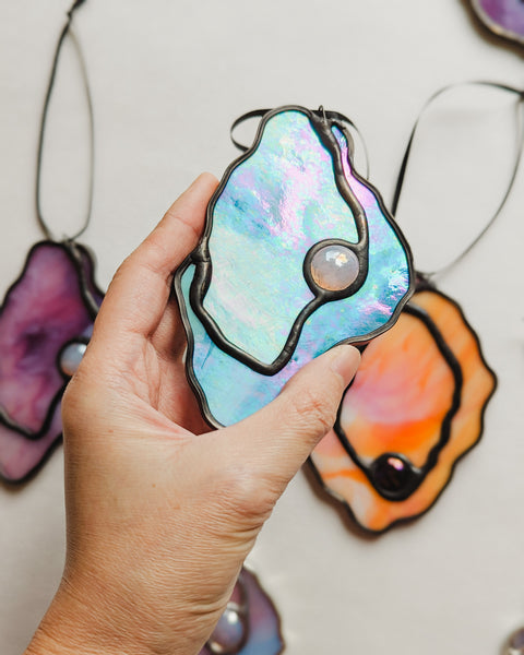 Ostrica Oyster Stained Glass Ornaments - Ready to Ship
