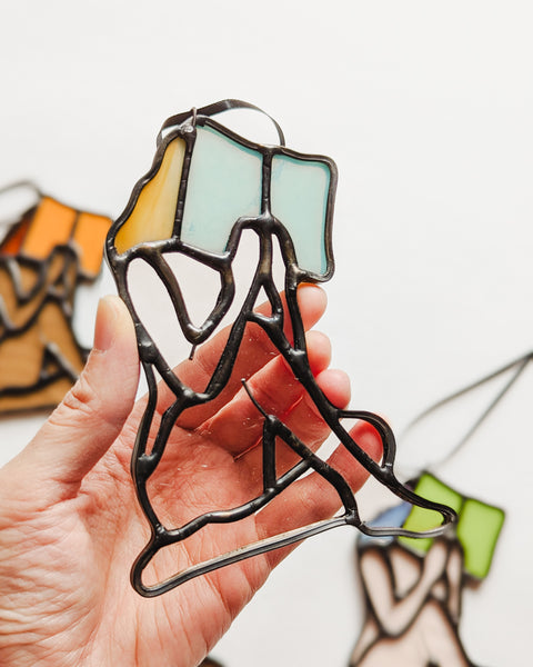 Bookish Fold Stained Glass Ornaments - Ready to Ship