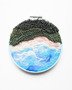Mini Seascape no. 1 Original Fiber Painting