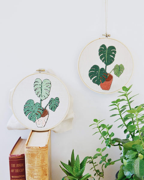 Monstera Plant Embroidery Pattern PDF