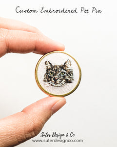 Custom Embroidered Cat Pin
