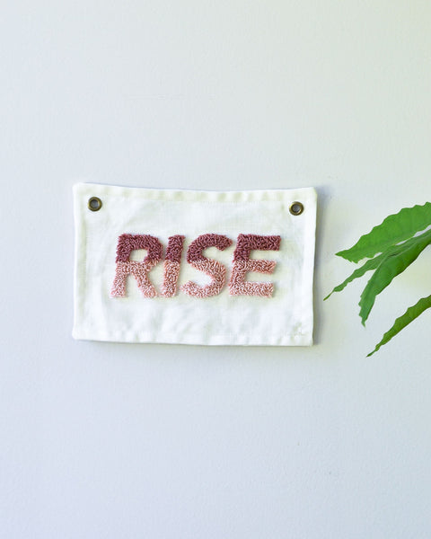 “Rise” Mini Banner - Pink Ombre