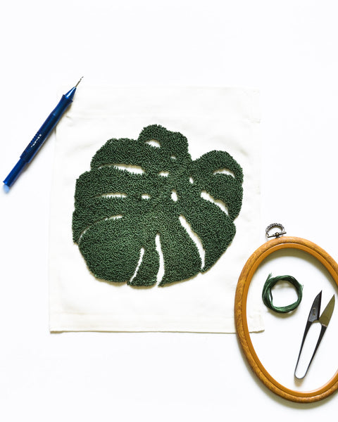 Monstera Leaf Embroidery Pattern PDF
