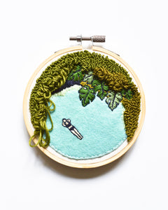 Mini Lagoon No. 4 Original Art - 4 in. hoop