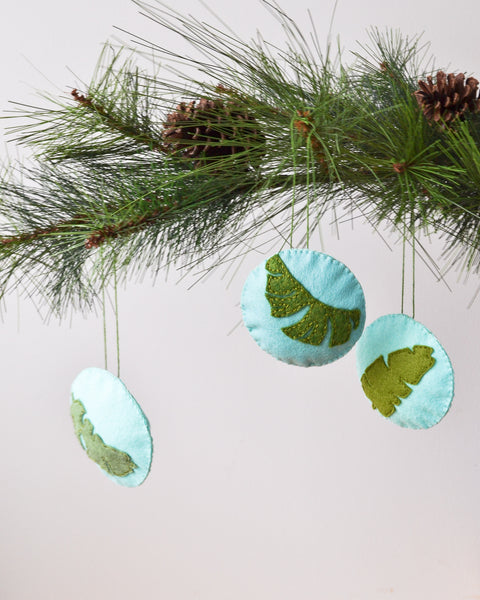 Tropical Christmas Ornaments - Set of 3
