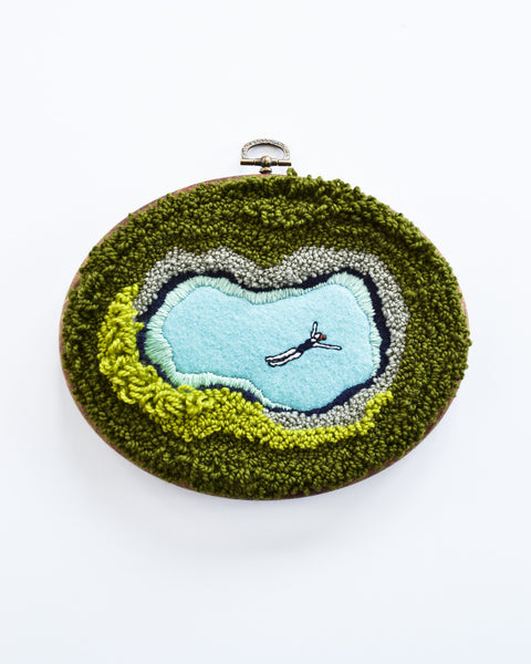 Mini Lagoon No. 26 Original Art - Oval hoop