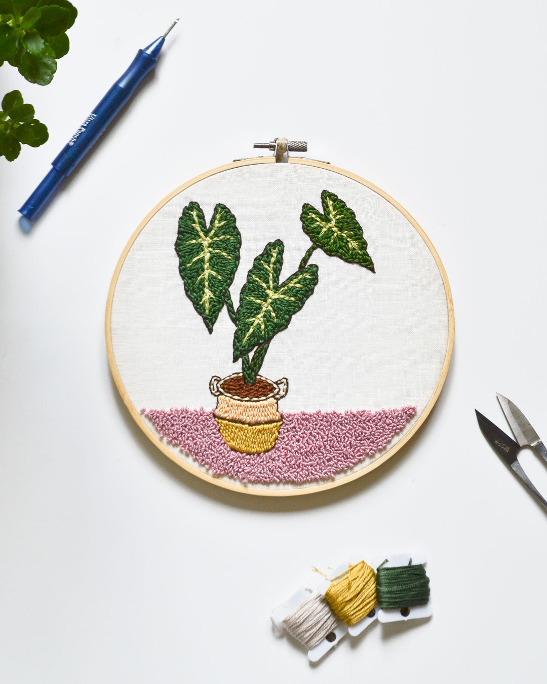 Alocasia Plant Embroidery Pattern PDF