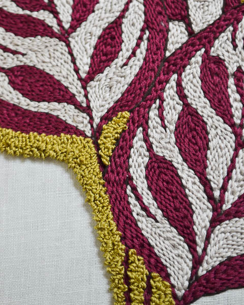 Peacock Plant (Calathea makoyana) Embroidery Art