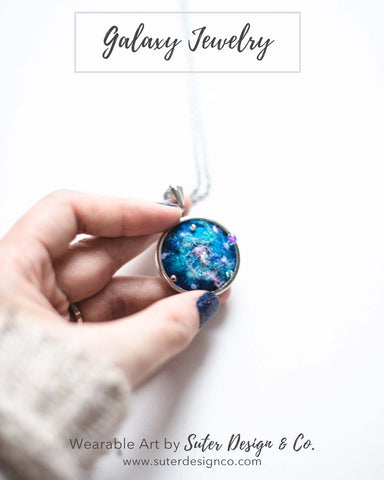 Galaxy Jewelry Necklace - Silver - Personalized Embroidered Initial