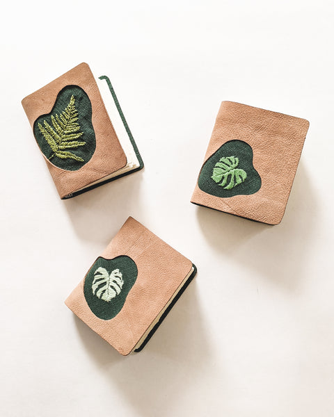 Mini Embroidered Leather Journals