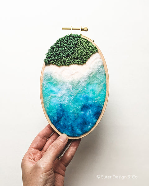 Reserved- Oval Seascape Fiber Art