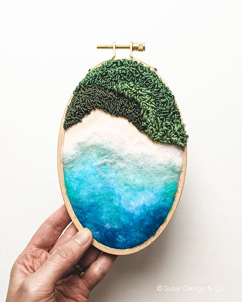 Reserved- Oval Seascape Fiber Art
