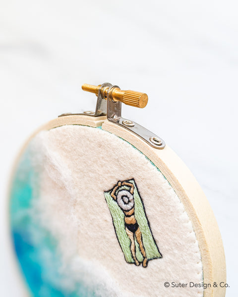 Beach Day Embroidery no. 1 - 4 inch hoops