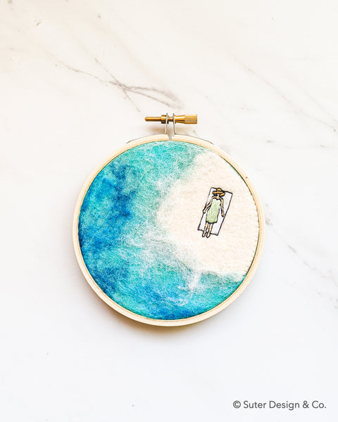 Beach Day Embroidery no. 2 - 4 inch hoops