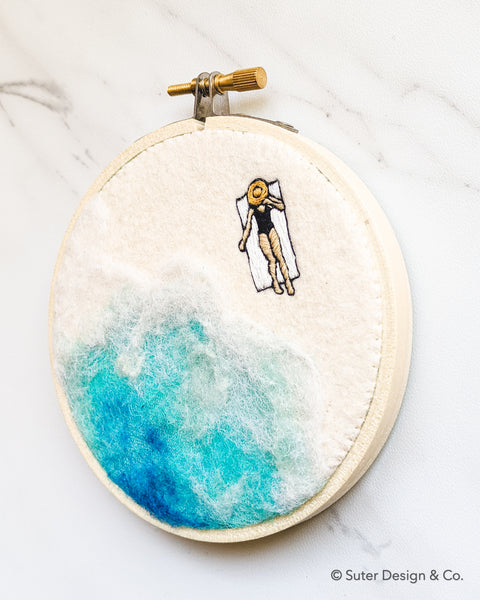 Beach Day Embroidery no. 3 - 4 inch hoops