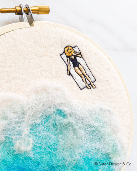 Beach Day Embroidery no. 3 - 4 inch hoops