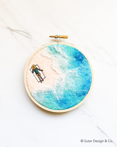 Beach Day Embroidery no. 4 - 4 inch hoops