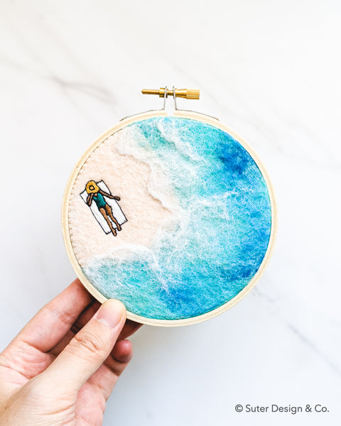 Beach Day Embroidery no. 4 - 4 inch hoops
