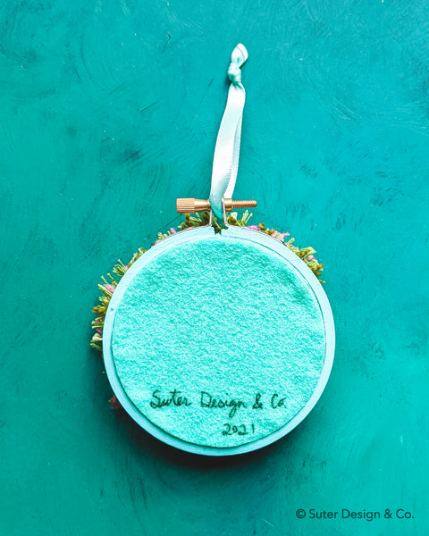 Secret Holiday Cove no. 5 - Embroidered Christmas Ornament - 3 inch hoops