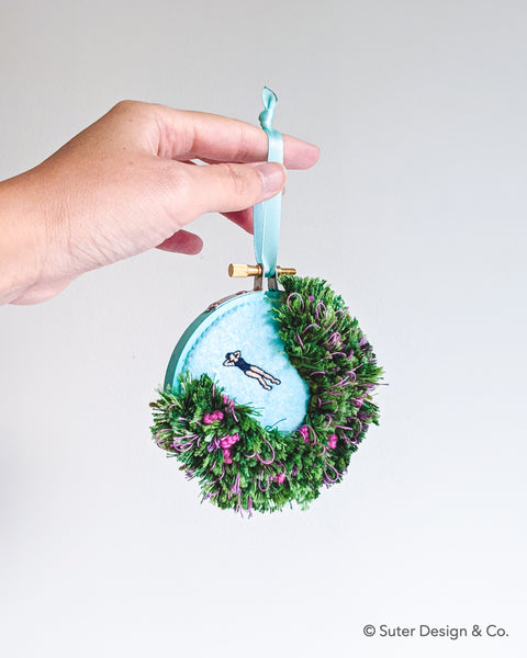 Secret Holiday Cove no. 1 - Embroidered Christmas Ornament - 3 inch hoops