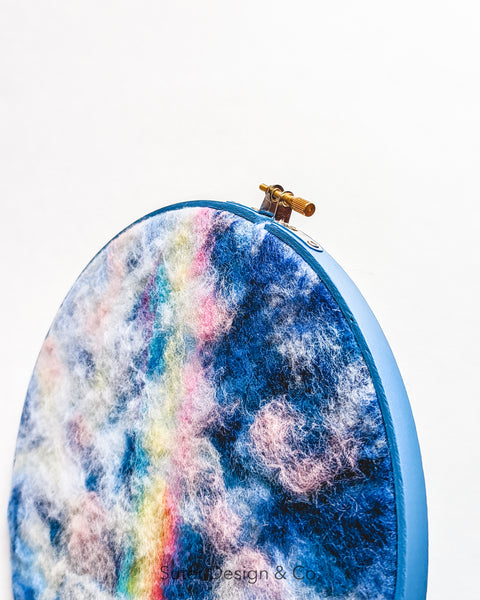 Rainbow of Hope - Serendipitous Clouds - 9 inch hoop art