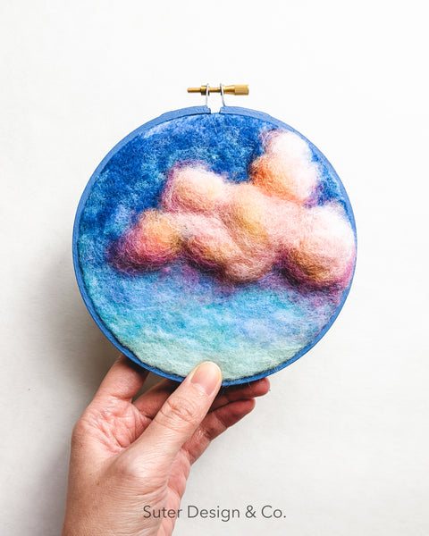 3D Clouds no. 1 - Serendipitous Clouds - 5 inch hoop art