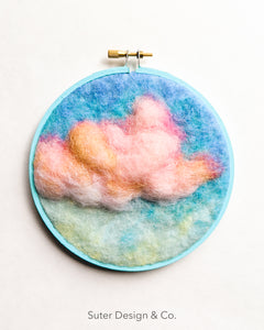 3D Clouds no. 5 - Serendipitous Clouds - 5 inch hoop art
