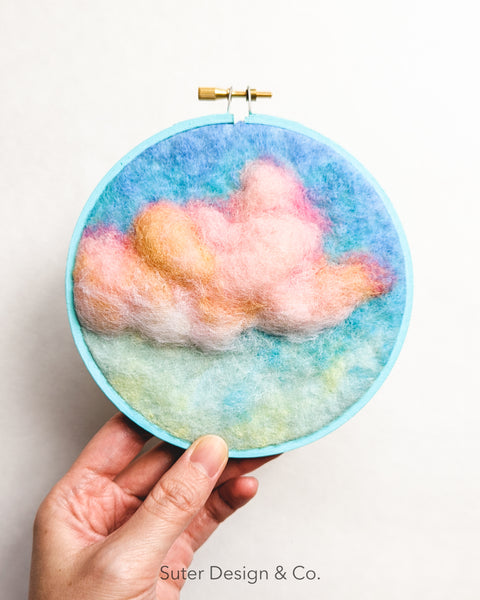 3D Clouds no. 5 - Serendipitous Clouds - 5 inch hoop art