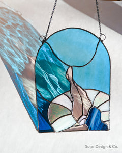Monstera Floaty no. 2 - Stained Glass Suncatcher - Arch
